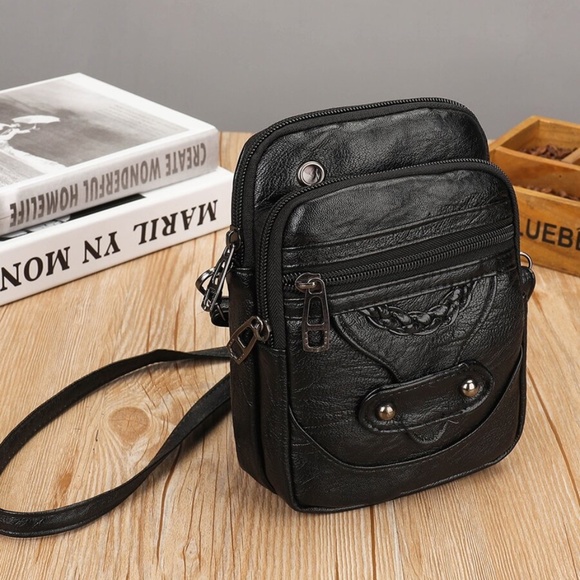 BellanBlue Handbags - Boho Vegan Leather Braided Zipper Crossbody Bag